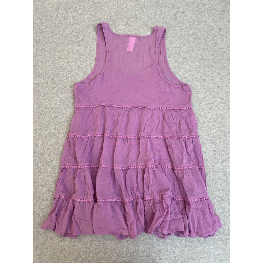 Kate Spade Dress Womens XL Purple Tiered Summer Tank Sleeveless S32824 Cotton